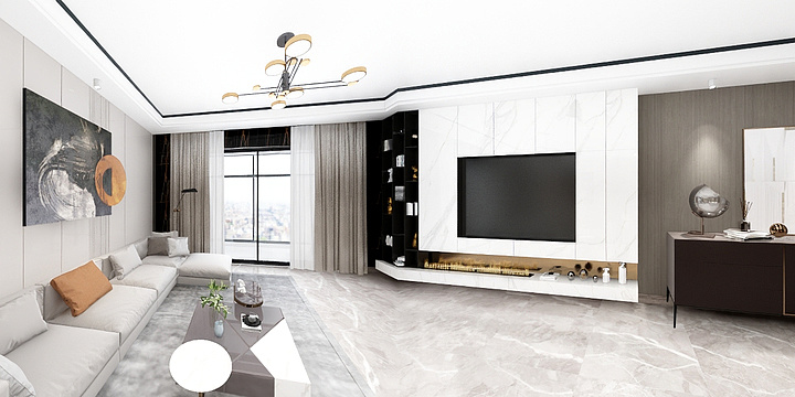 艺术美空间设计-金域华府贺哥设计方案-装修设计方案