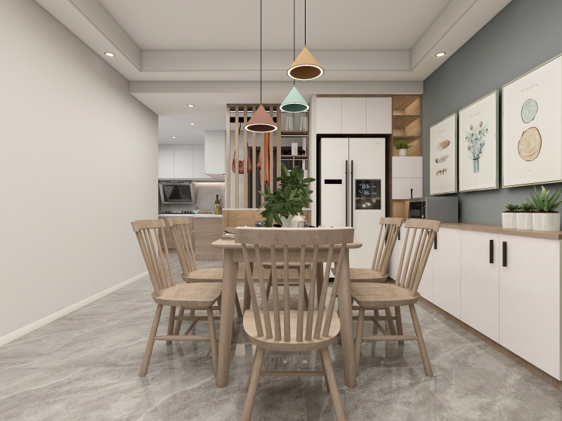 Minimalist Dining Room with Nature Touches