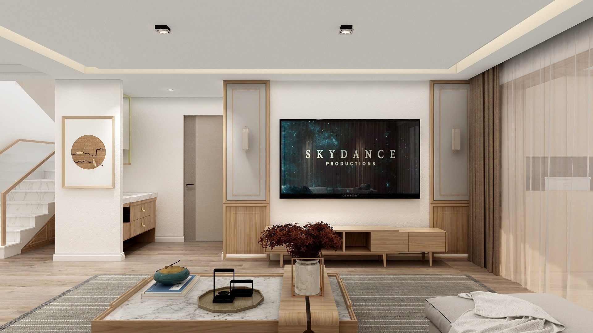 一品设计YP-159m²原木风二层装修效果图