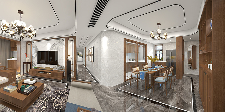 未來家設計主管陳達-金南家园140㎡中式古典风-装修设计方案