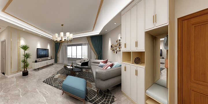 慧瑞品尚峰装饰-中锐星尚城129.00㎡B户型三室两厅两卫户型3室2厅2卫0208-1459-装修设计方案