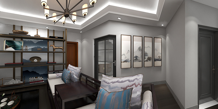 进击的设计师小刘yyds-新中式1卧1厨1卫1客厅-装修设计方案