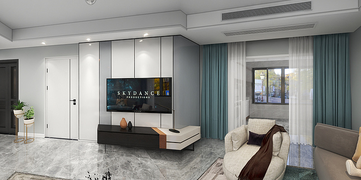 Oneplusone空间设计-富源悦府12-1-202效果图-装修设计方案