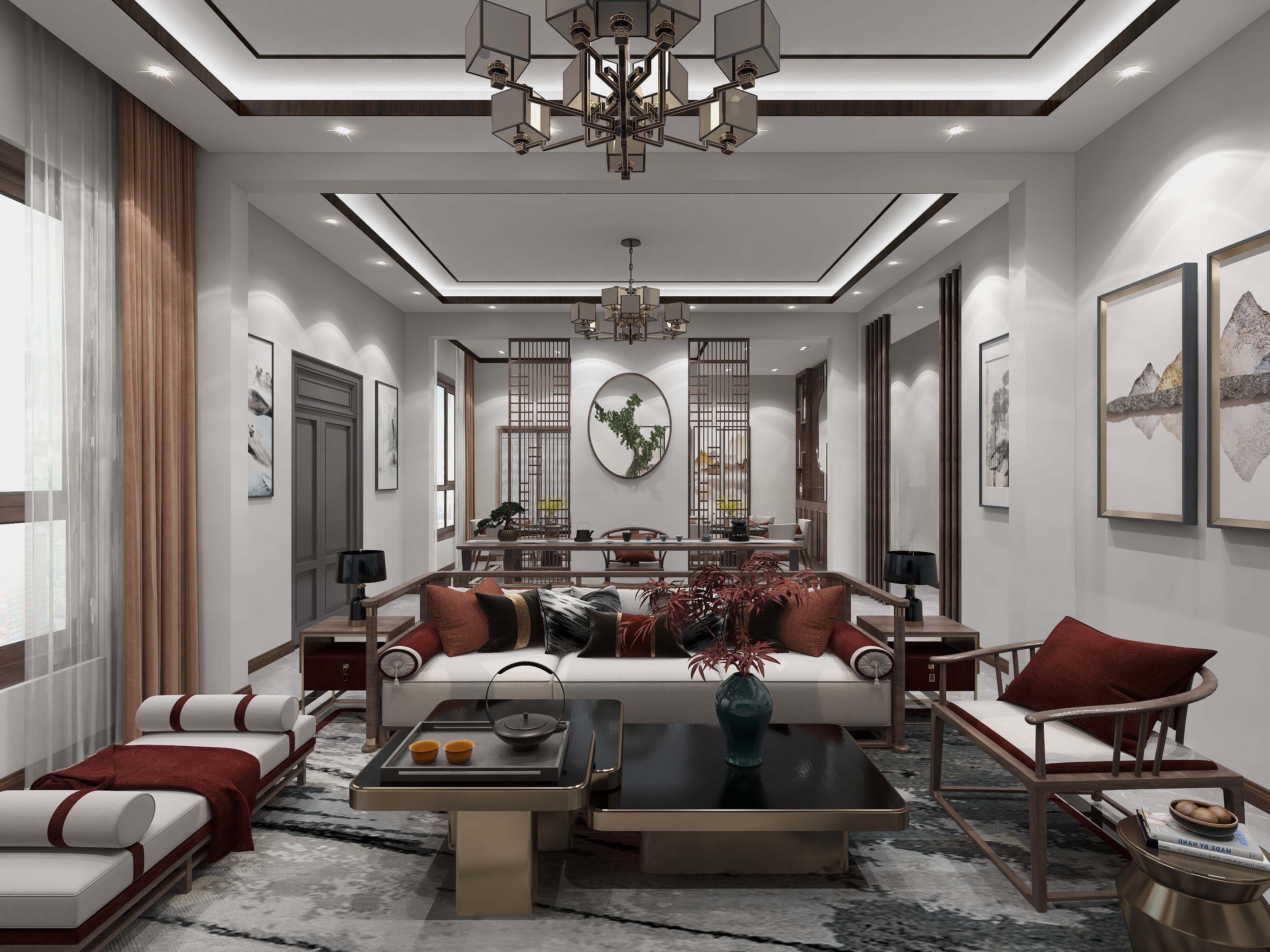 沈阳设计师麦粒-自建房-中式风格装修效果图