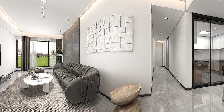 Modern Transitional Living Room with Gray Tone