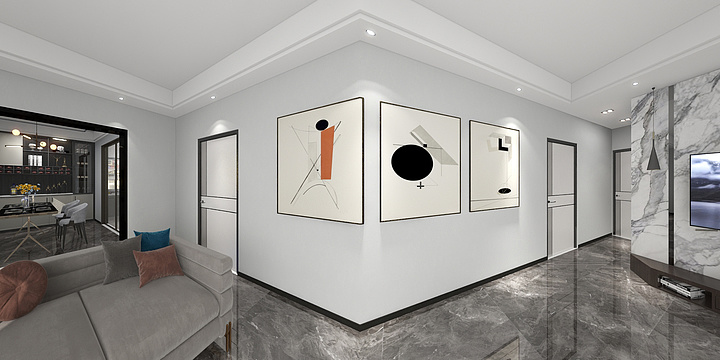 光华设计室-瑞和园89.50㎡B户型3室2厅1卫-装修设计方案