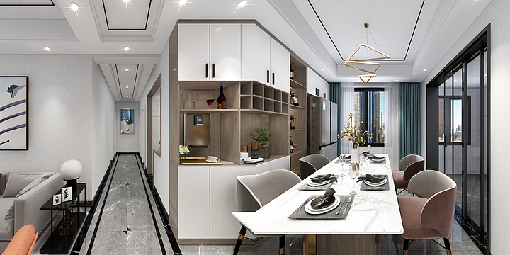 天阜广场2#901-背景墙-装修设计方案