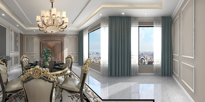 樊高设计-甘亭盛世华门展厅150平-装修设计方案