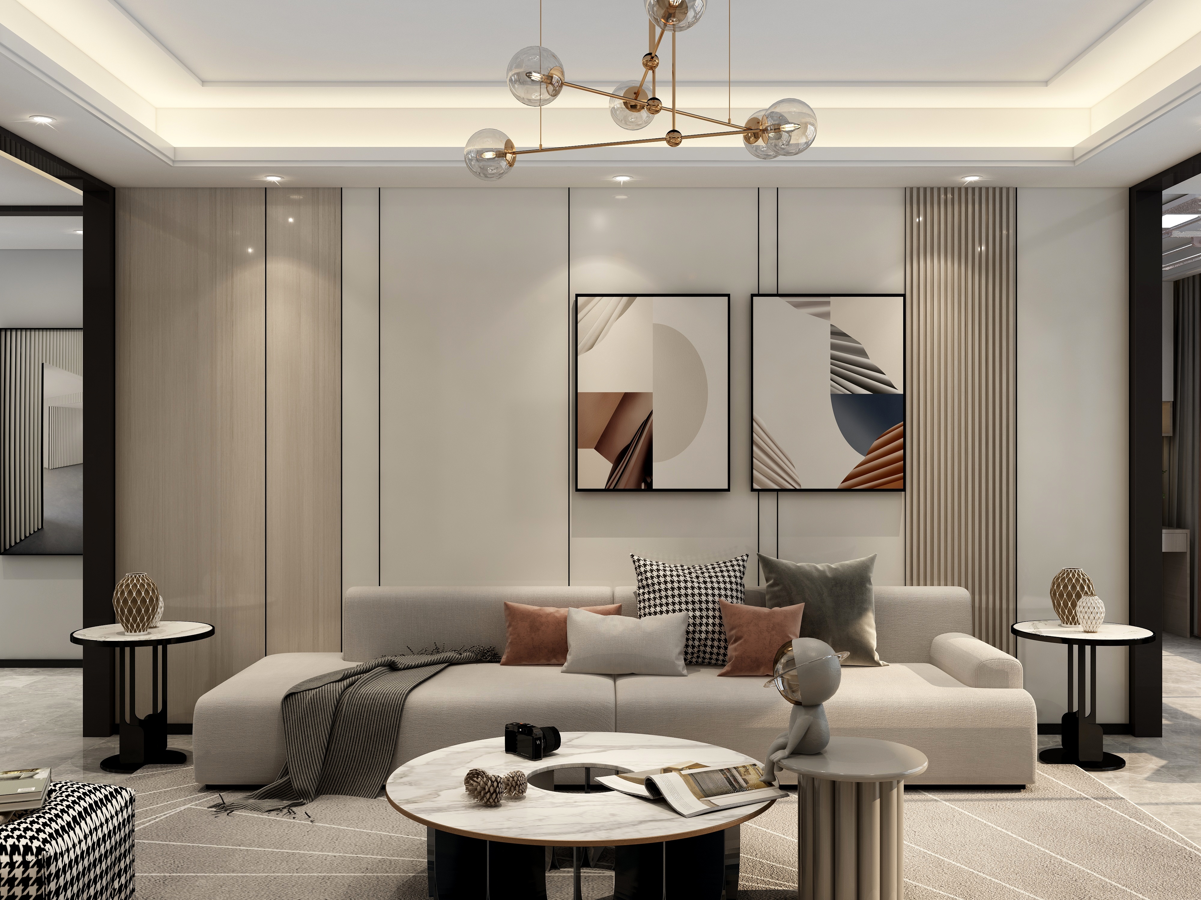 李青越-现代简约四居室装修效果图