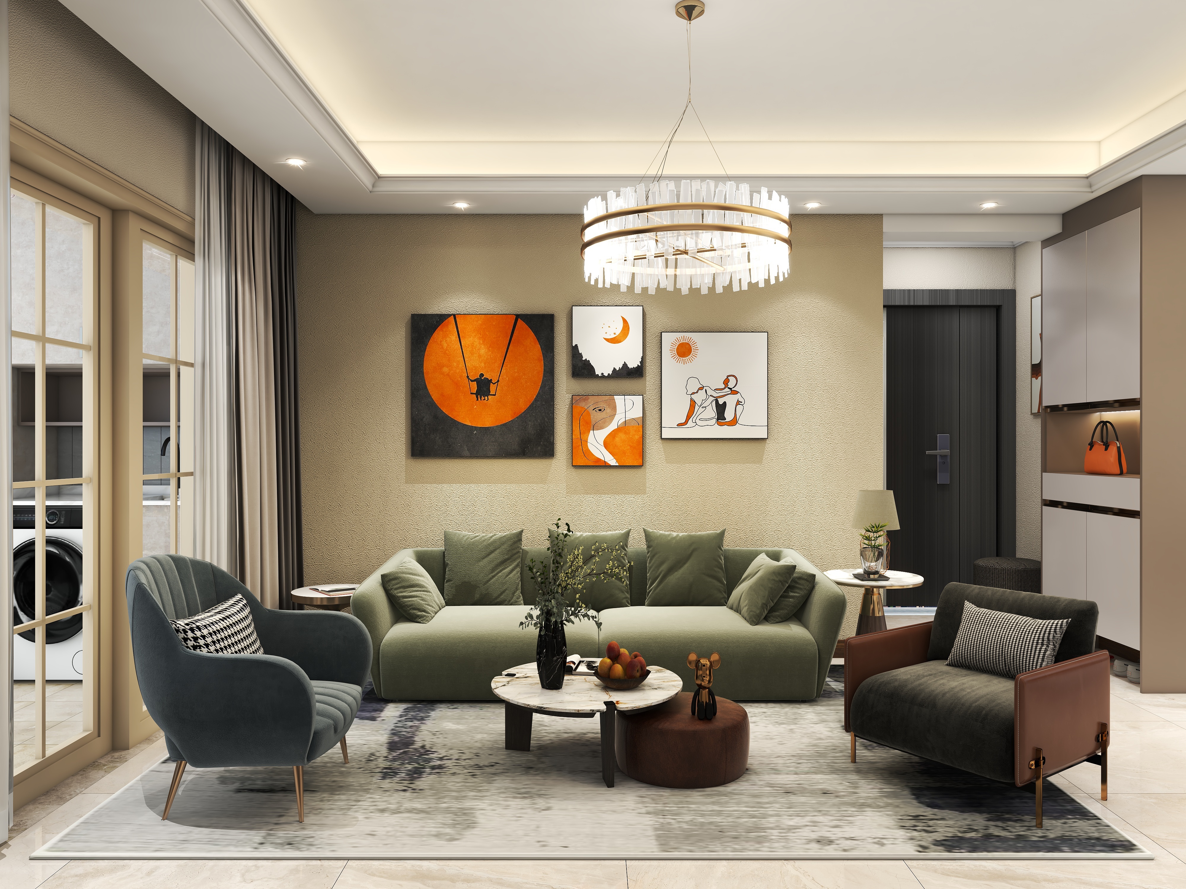 至简名设一钱春-【想见你】120平精装修四居室装修效果图