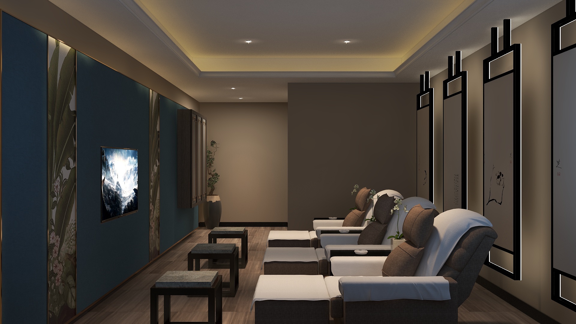 一品设计YP-水上人间沐足包厢装修效果图