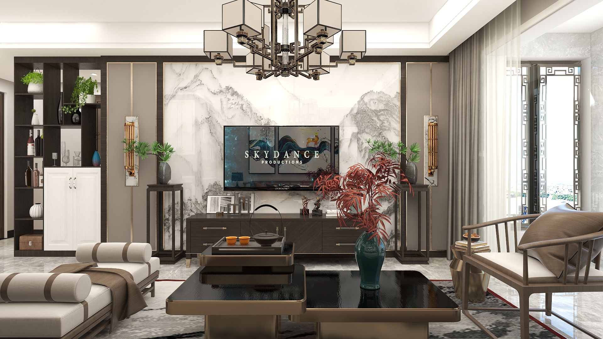 一品设计YP-88m²新中式装修效果图