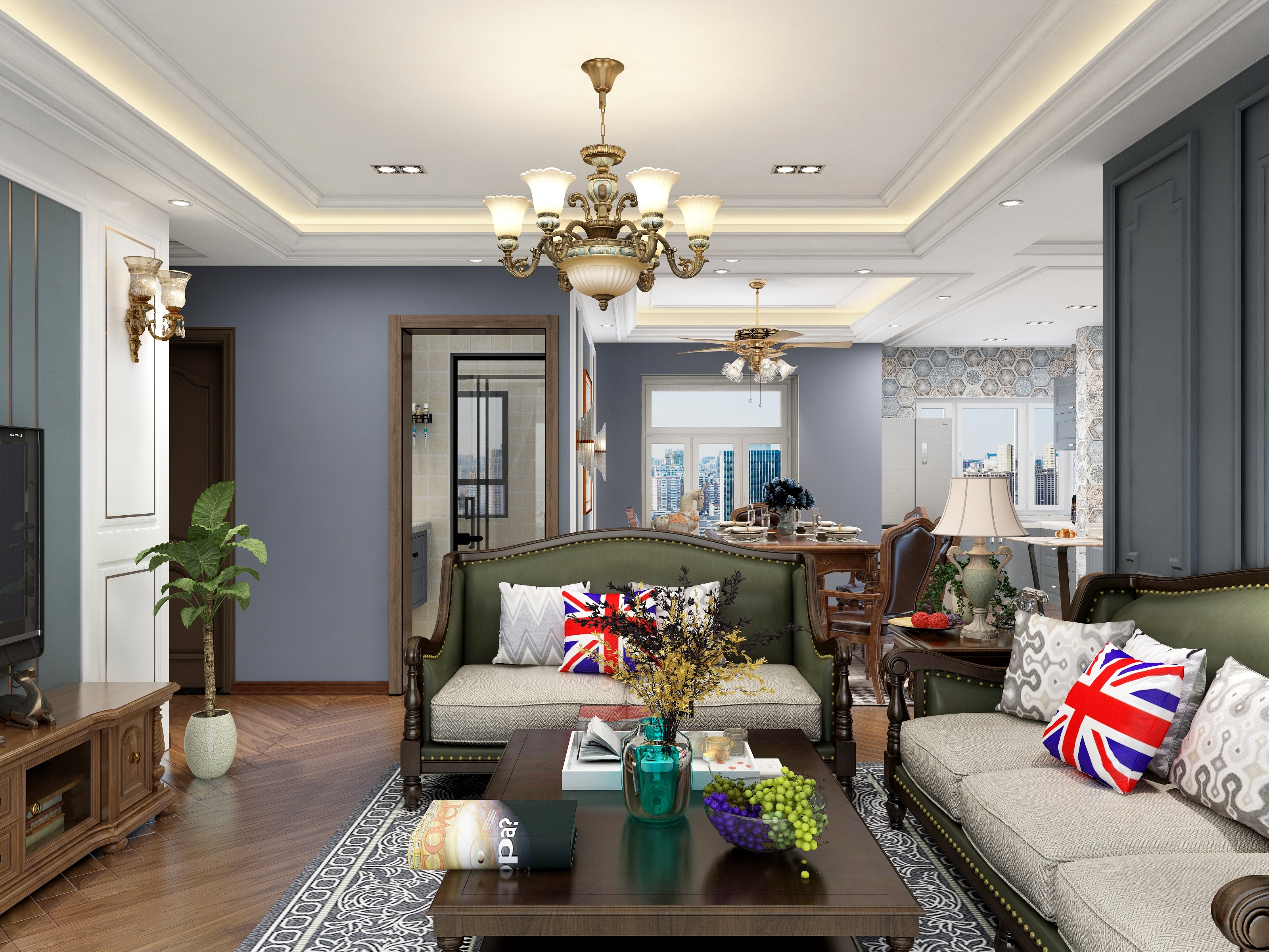 吴新俊-《谧》——美式风格——考核户型-装修设计方案