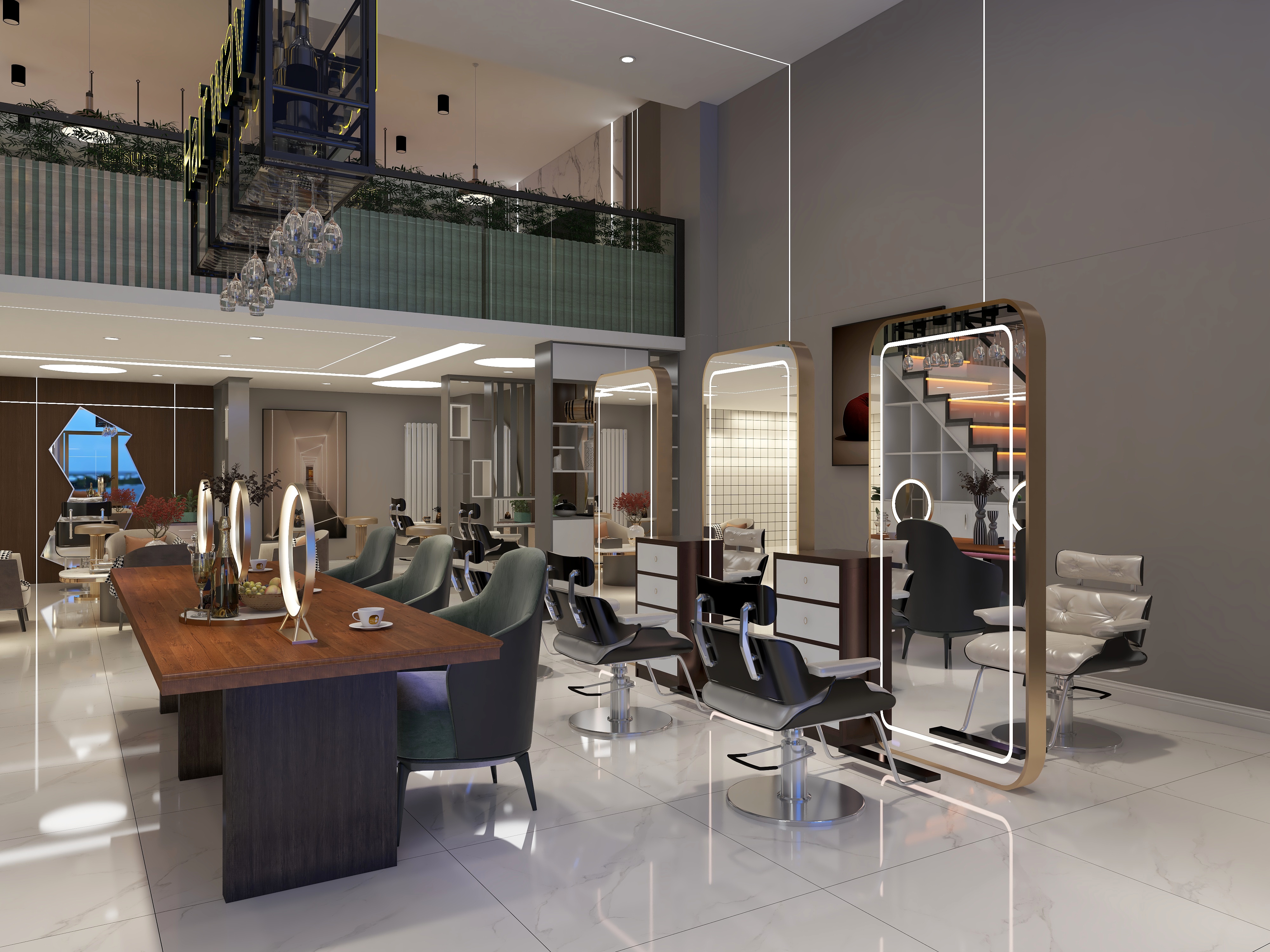 宋博-理发店装修效果图