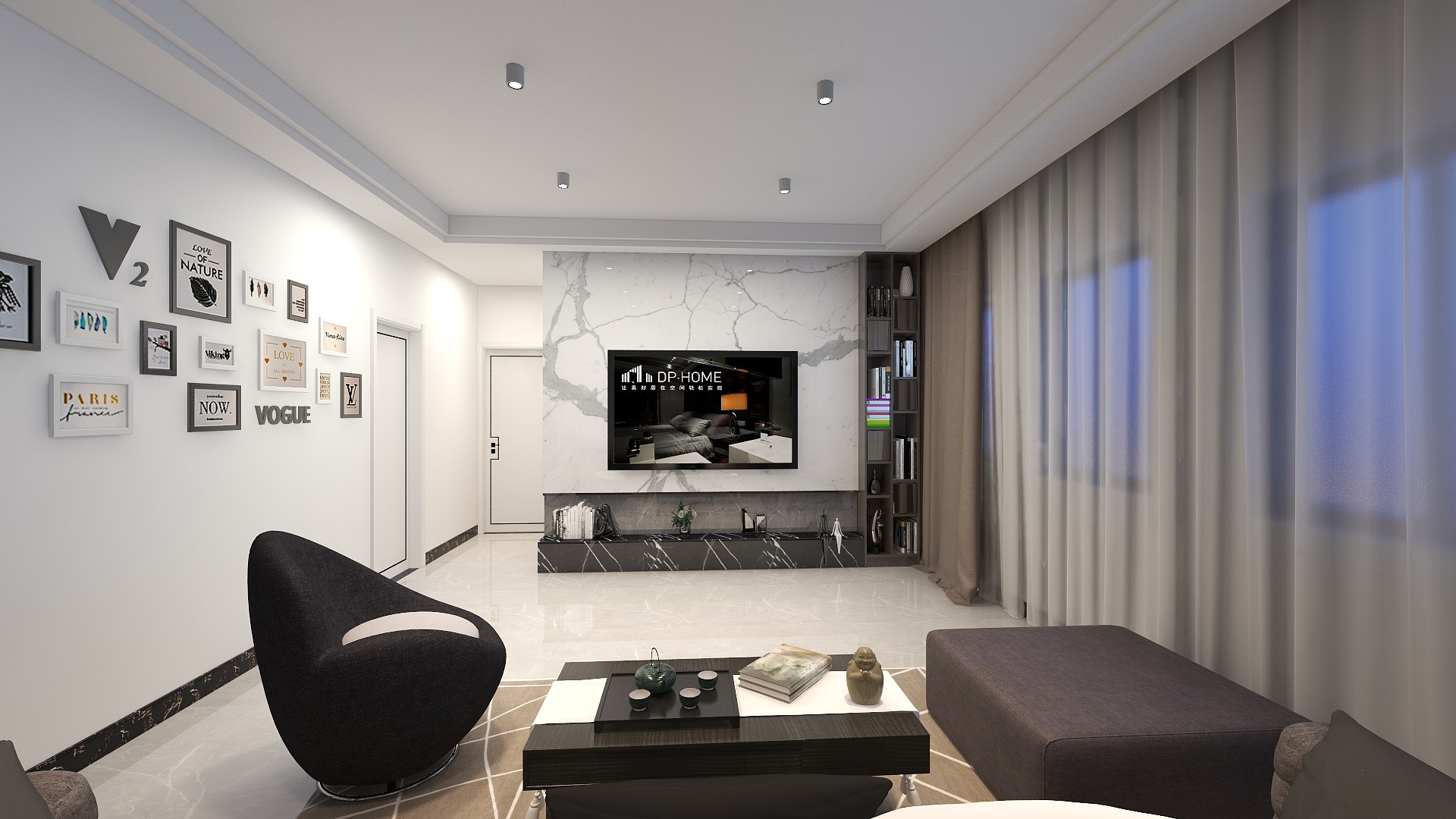 颜利-瑞和园89.50㎡B户型3室2厅1卫装修效果图