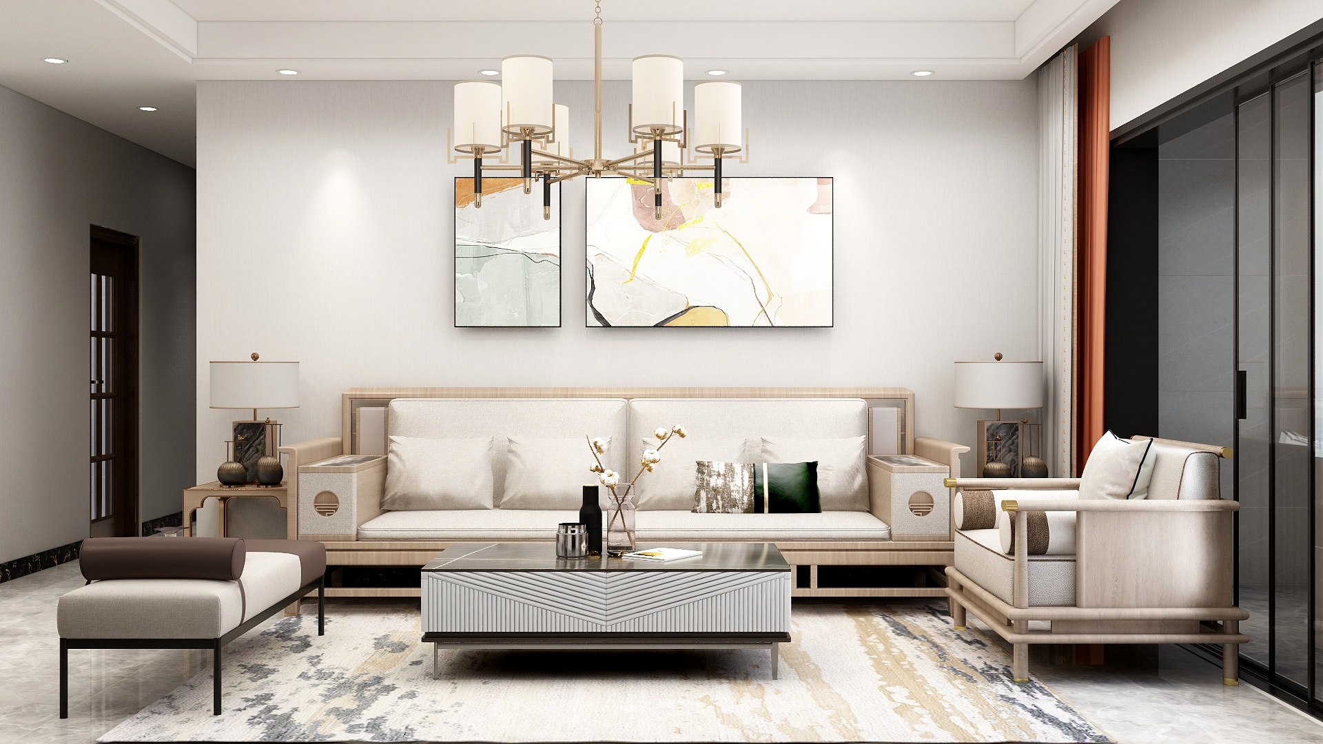 一品设计YP-121m²新中式装修效果图