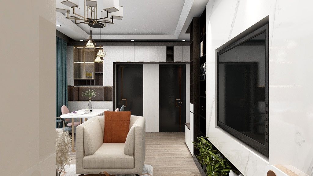 斗奋Xhhg-瑞和园89.50㎡B户型3室2厅1卫-装修设计方案