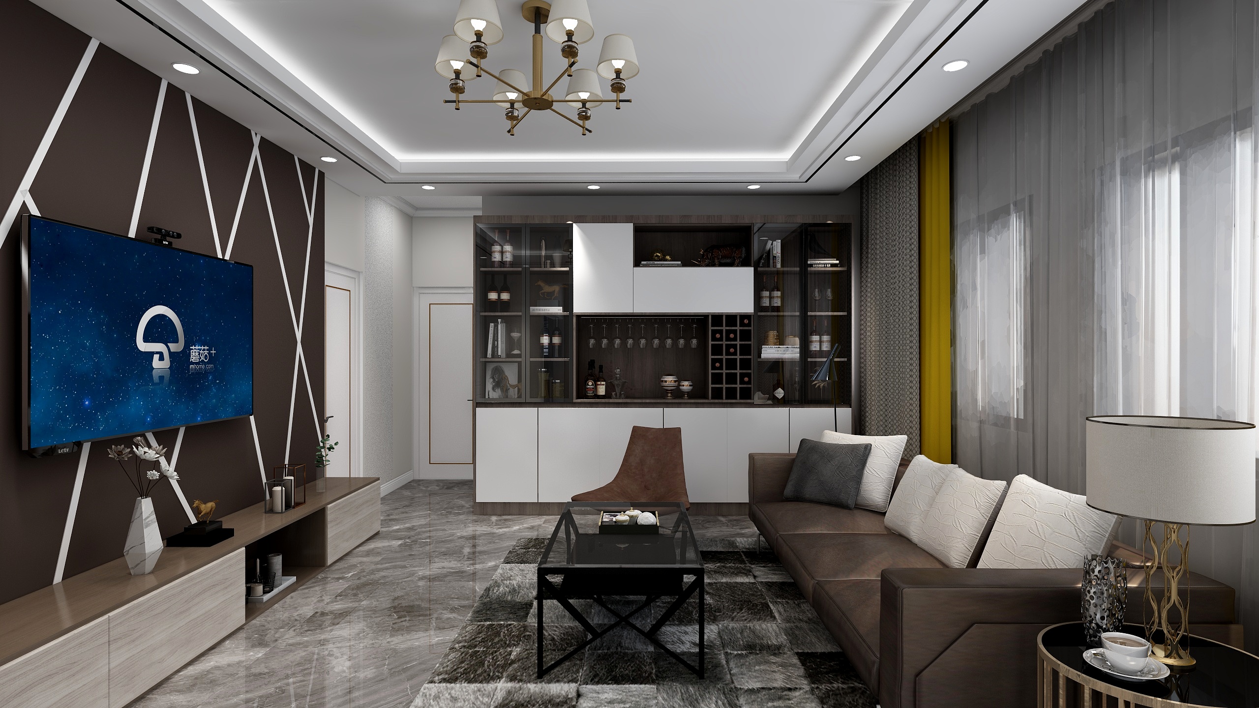 诺言设计-瑞和园89.50㎡B户型3室2厅1卫装修效果图