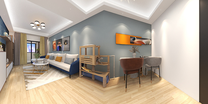 JC设计1058-德信海德公园83.00㎡A2’3室2厅1卫1厨-装修设计方案