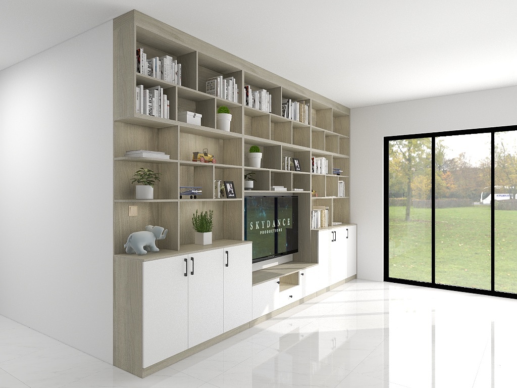 卡恩尼-玖号公寓书柜-装修设计方案