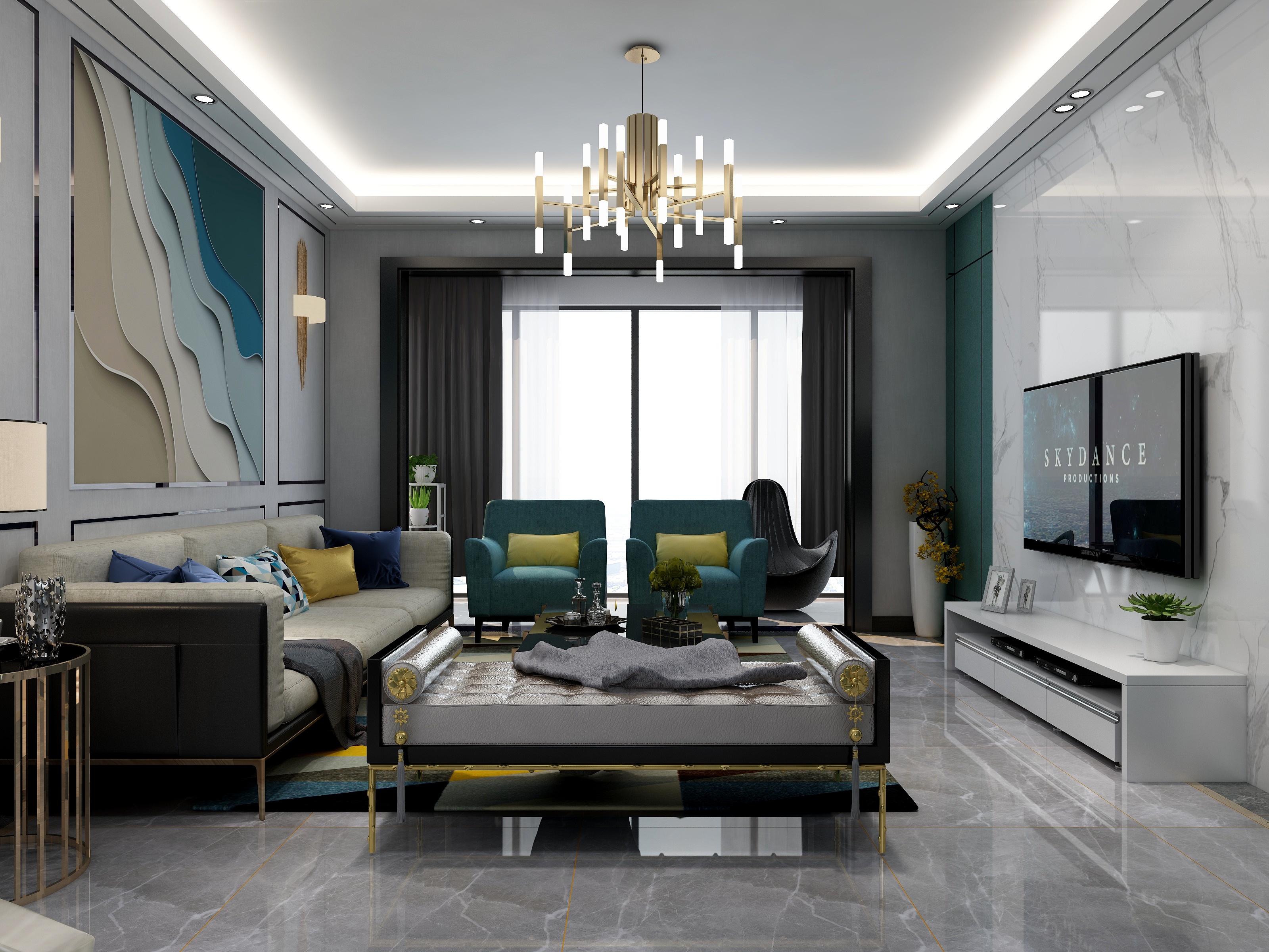 铭府室内设计-江景名城样板房-装修设计方案