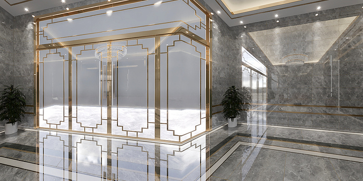 喜乐室内外高端设计-单元大厅-装修设计方案