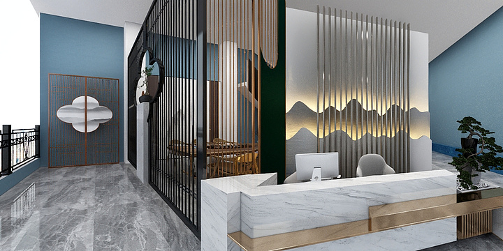 心一设计张家珲-喜盈门展厅-装修设计方案