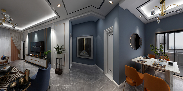 陕西居永悦建筑装饰工程有限公司-馥桂园8-304~104平3室2卫现代-装修设计方案