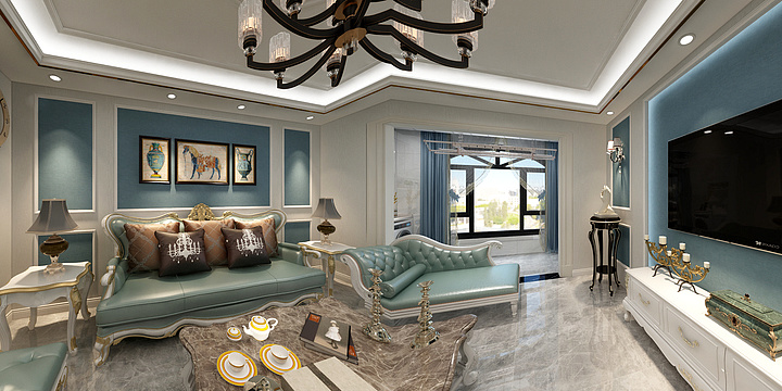 全屋定制W-望湖三室简欧-湖畔-装修设计方案