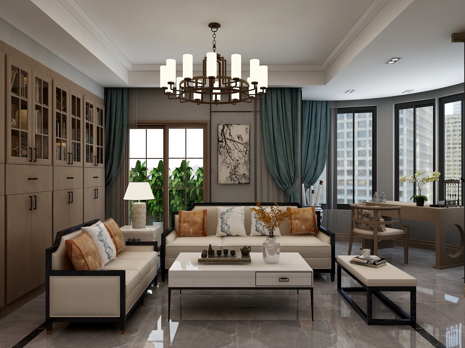 湛智华-新中式178平3房装修效果图