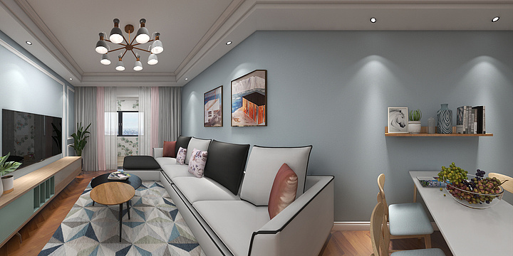 王晨-德信海德公园83.00㎡A2’3室2厅1卫1厨-装修设计方案