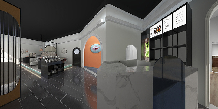 樊高设计-霸王虾、纸包鱼平面布置方案-装修设计方案