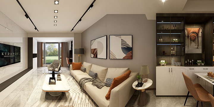 乐宅空间设计-翡丽公馆效果图——现代简约-装修设计方案