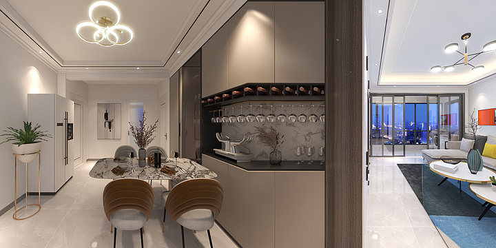 欧派大家居全屋定制-邓小姐现代效果图-装修设计方案