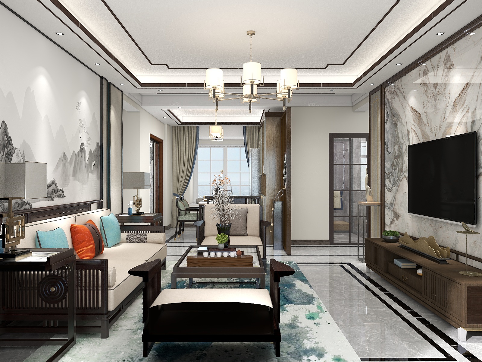 名远空间设计-新中式-稳重-装修设计方案