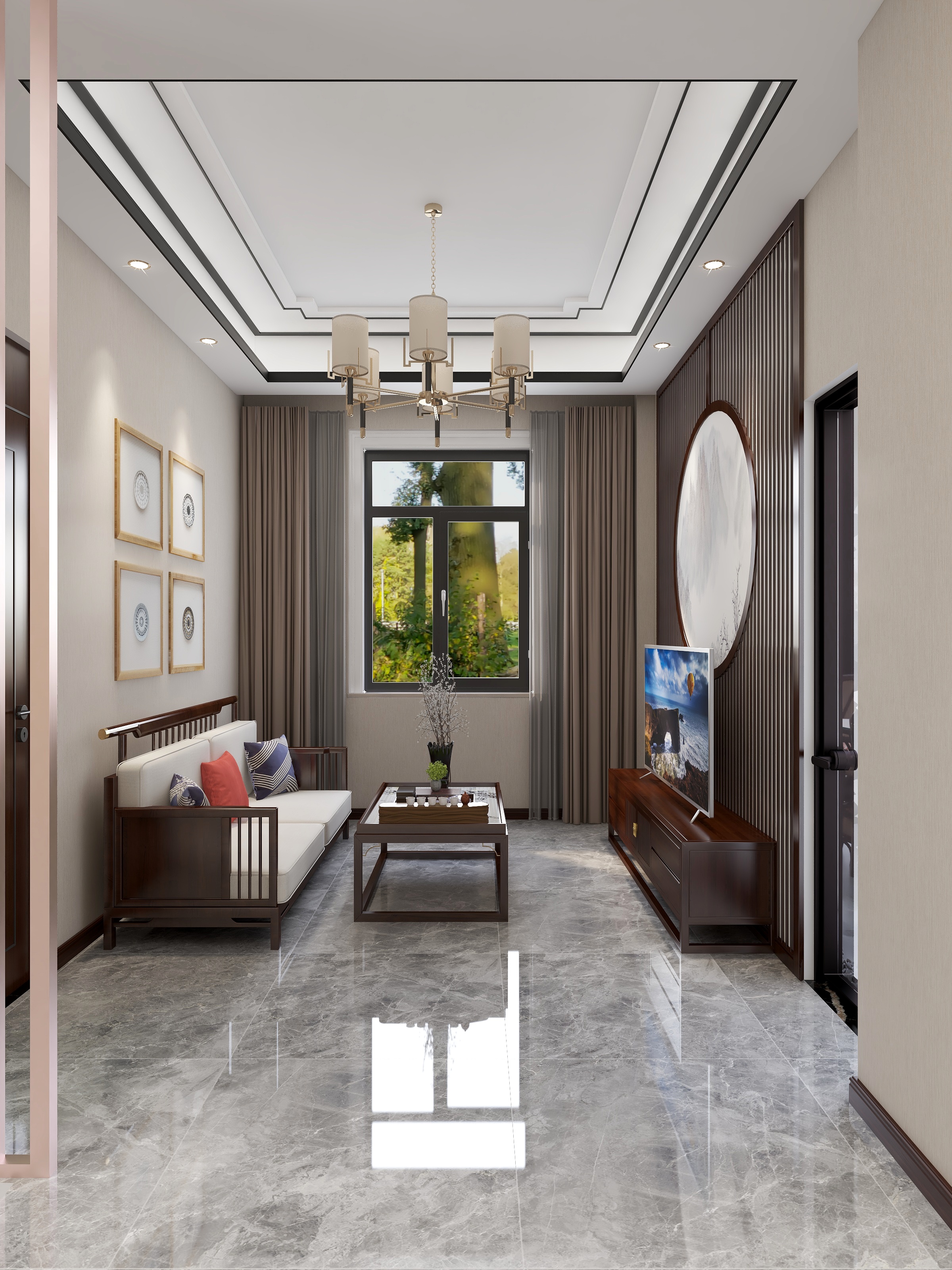 林连杰-复式新中式装修效果图