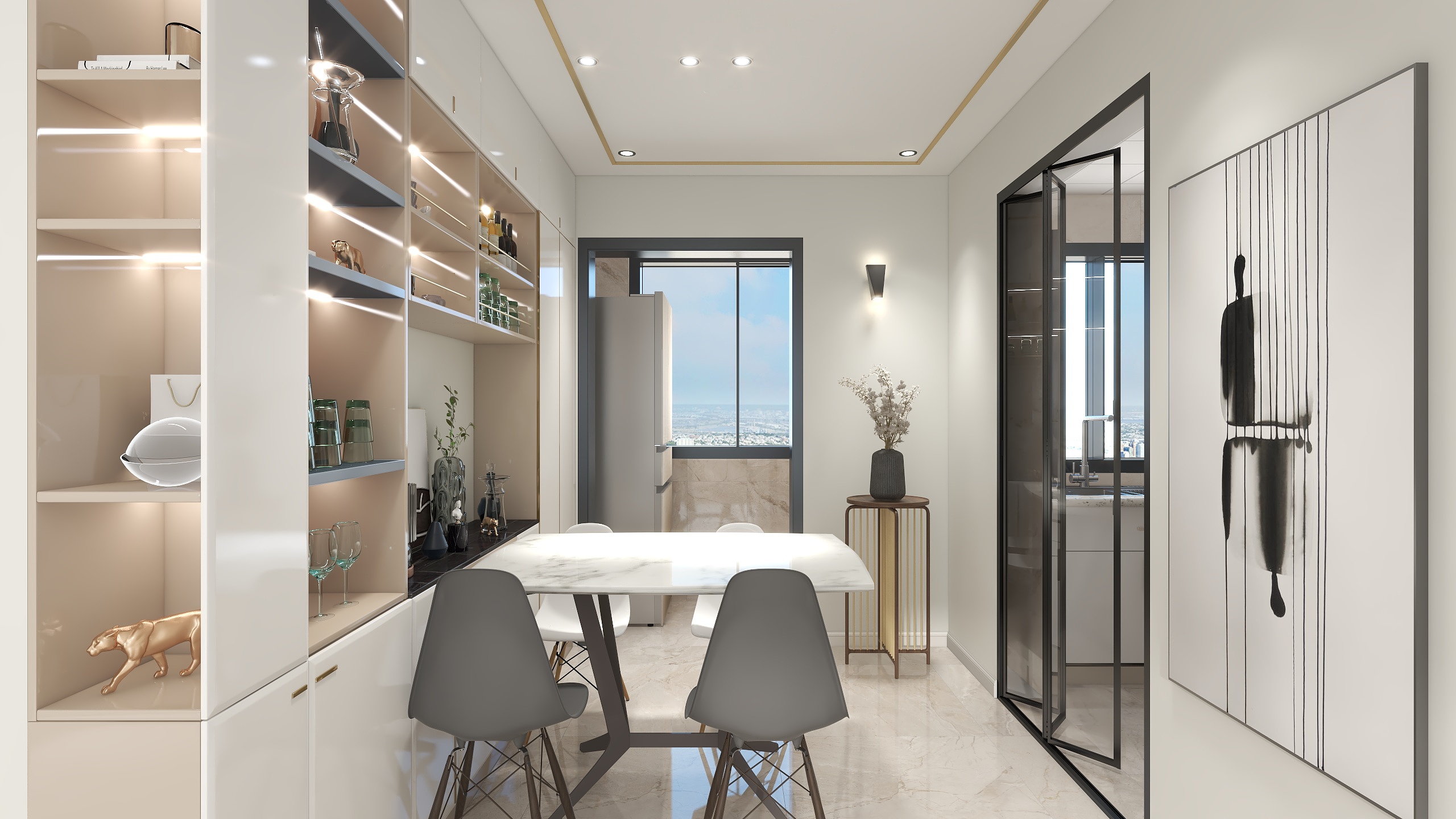 郭涛-低楼层的福利，90㎡简约遇上小轻奢装修效果图