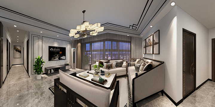 爱画画的设计师03-星河盛世、新中式四房-装修设计方案