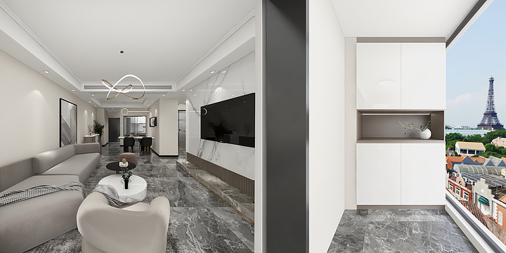 柏霖设计TZaX-九坤玉沙府三房户型4.1-装修设计方案