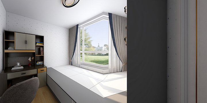 匠心鲁班15092099108-润发新城客卧电梯设备间-装修设计方案