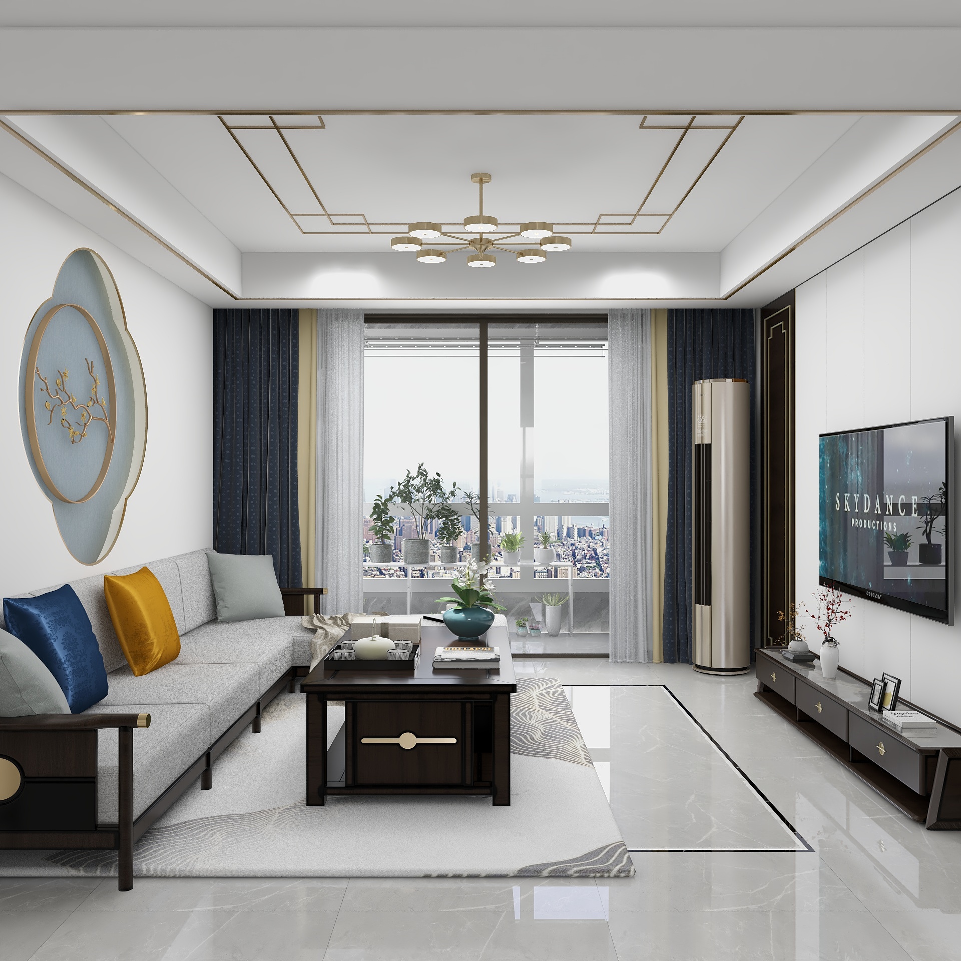 赵冬磊-新中式137平麒麟汇装修效果图