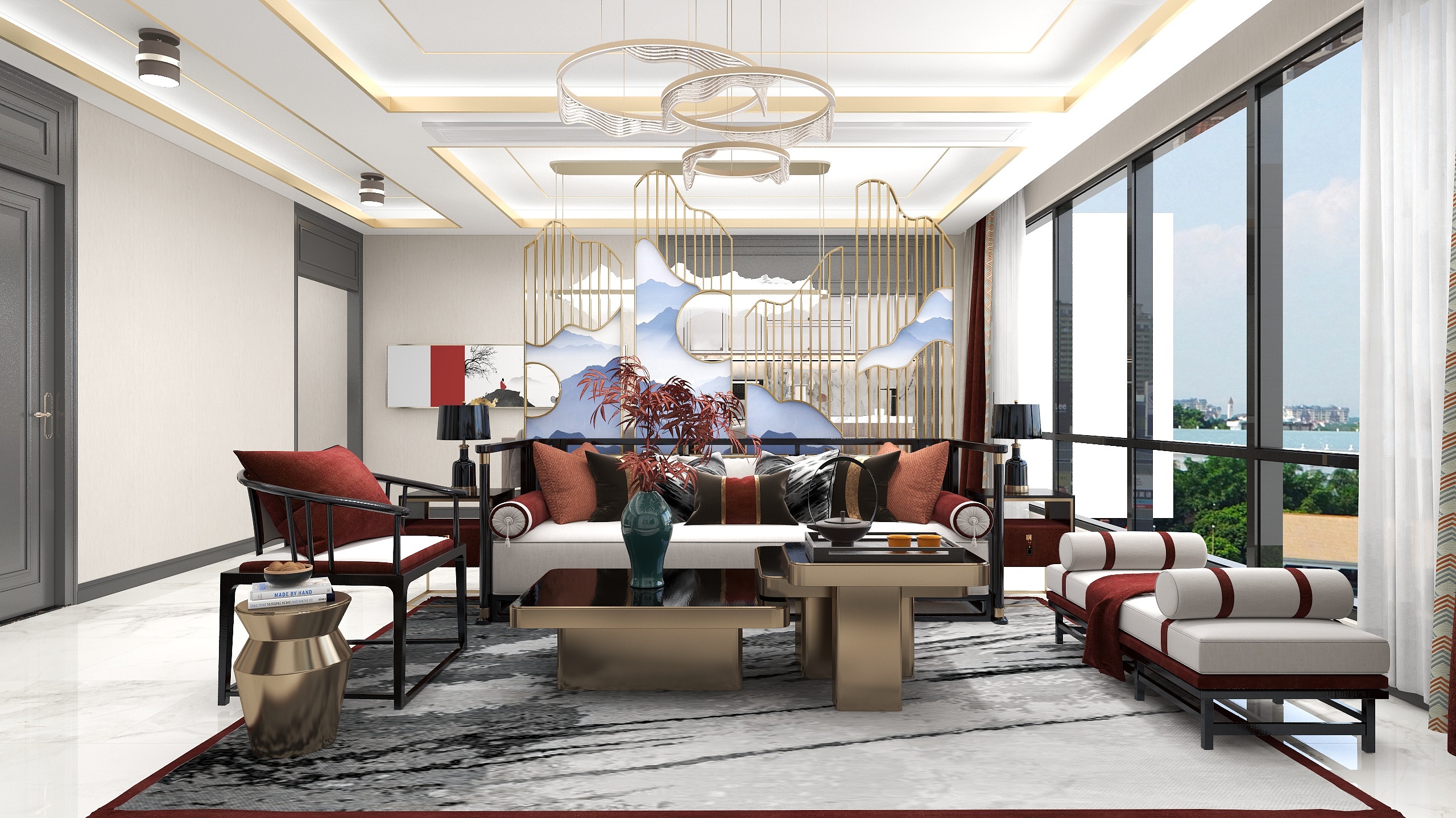 徐铭锴丶-《轻枫》---轻奢新中式装修效果图