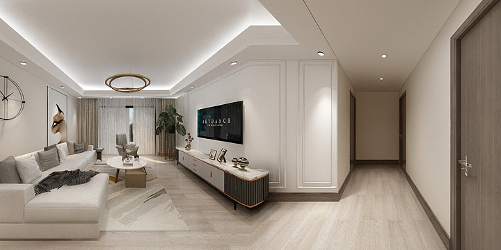 心心哟-《淡》｜奶油侘寂风格客餐厅-装修设计方案