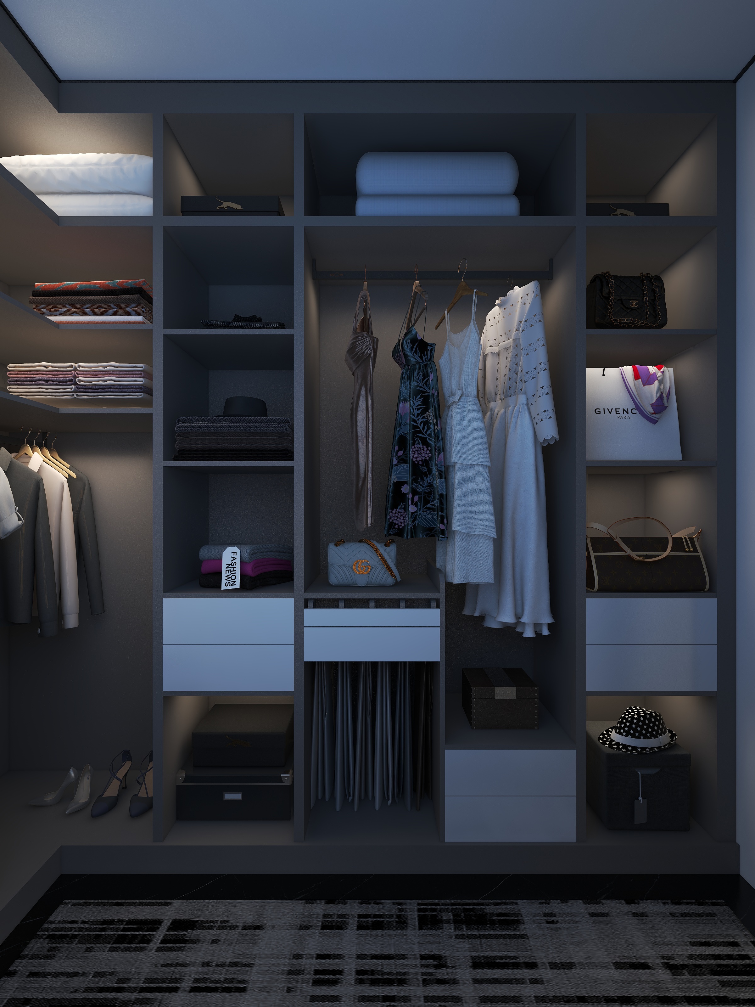 曾维素-L型衣帽间-装修设计方案