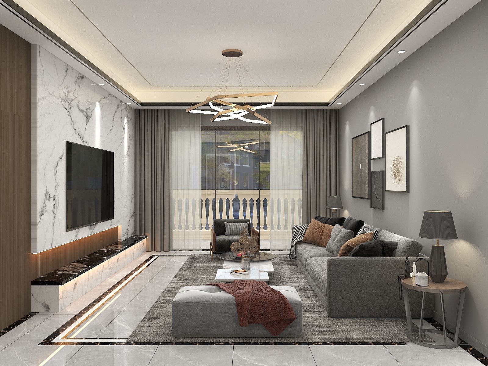 一品设计YP-三层雅居别墅装修效果图