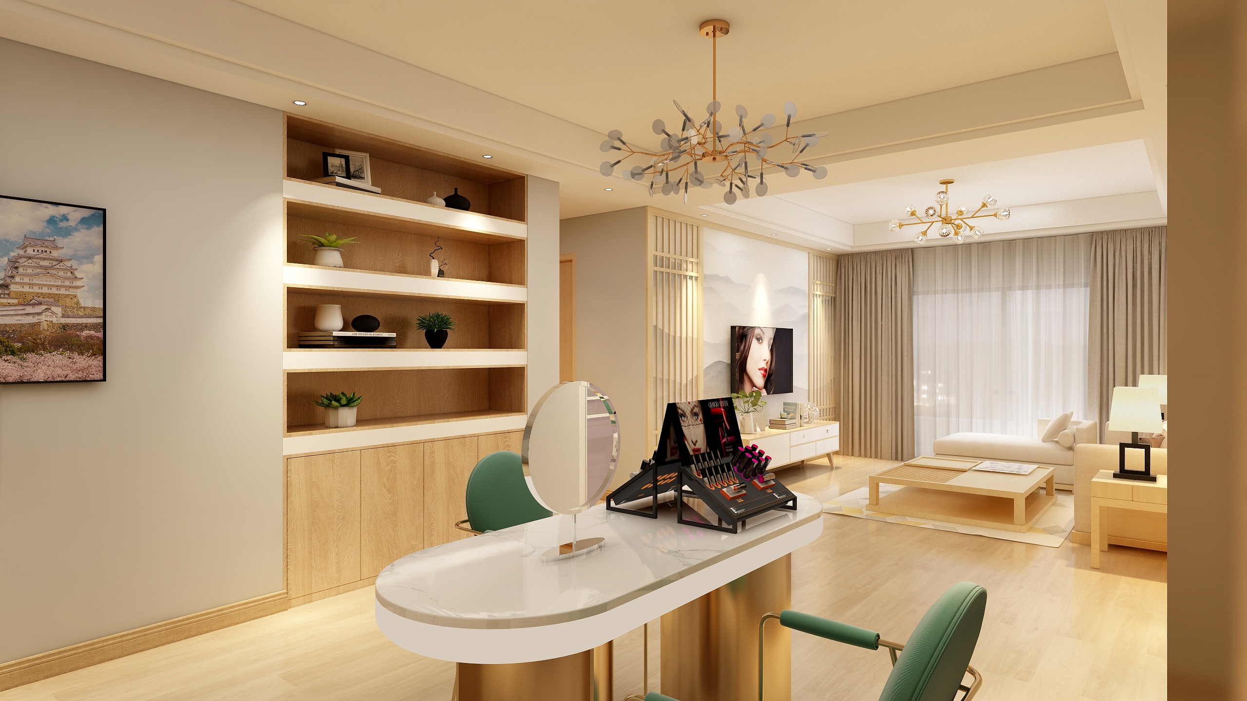 设计师玉京子-家庭式美容院装修效果图