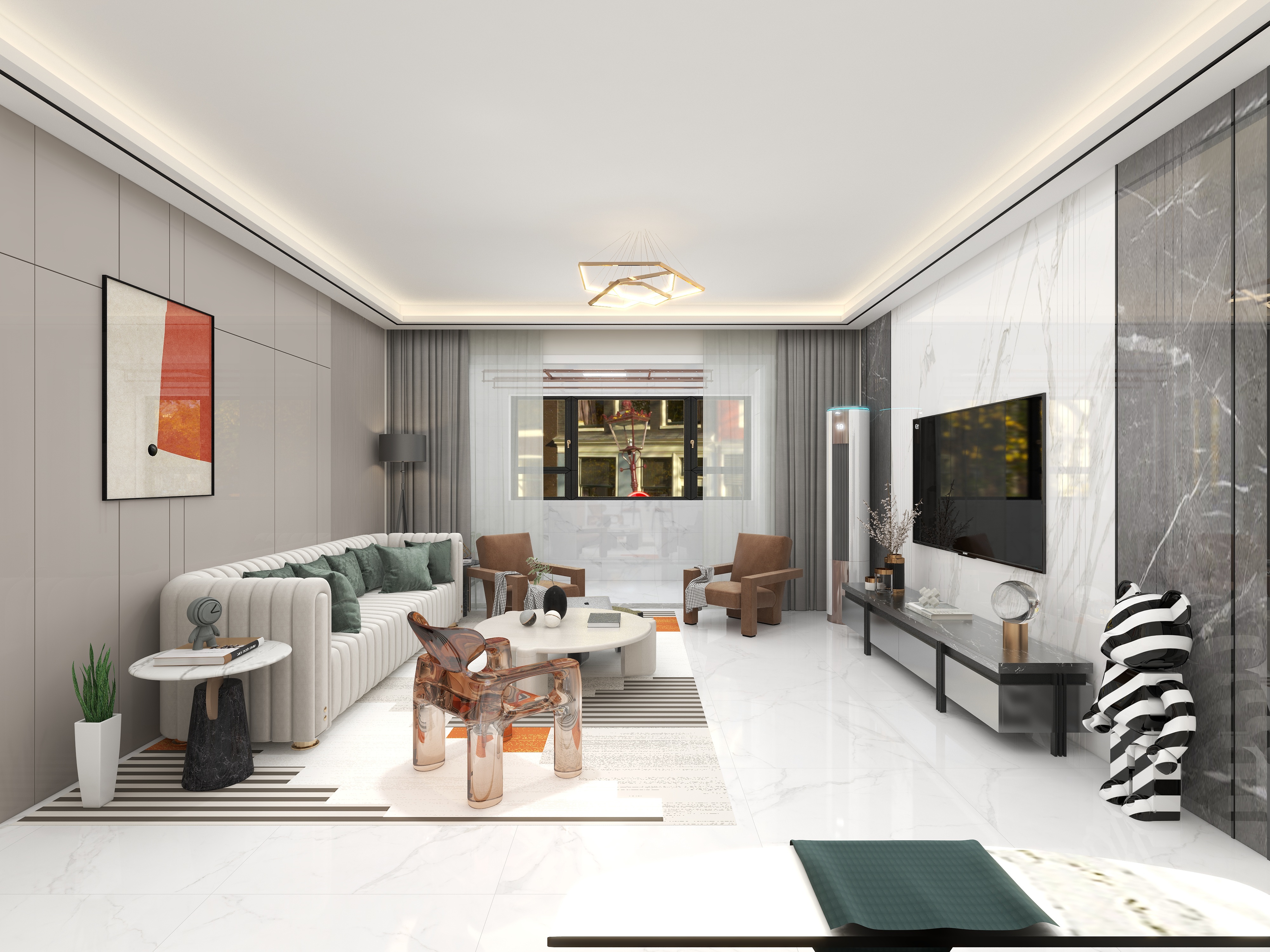 YUR1-御景苑136平米现代装修效果图