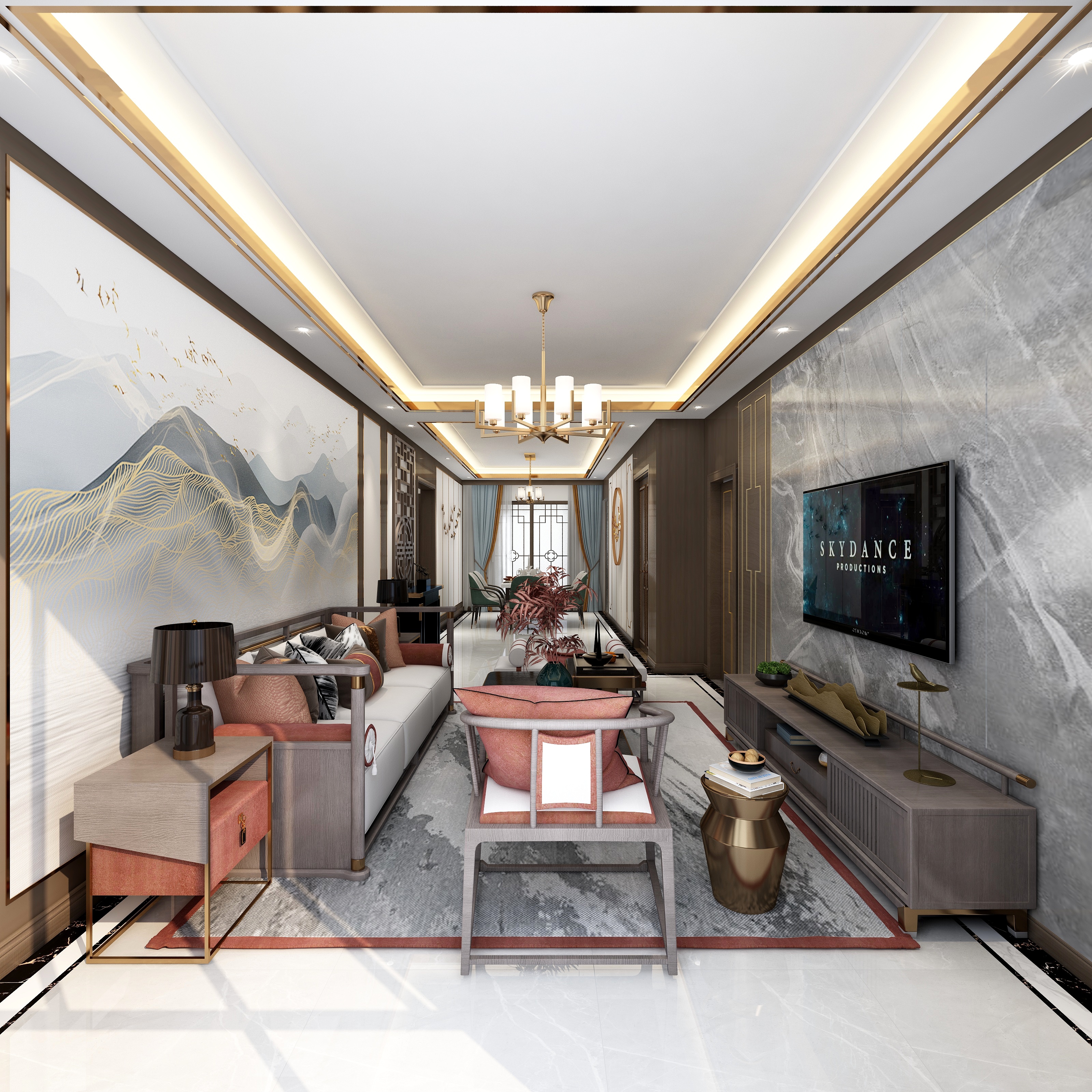 全景VIP设计-【听闻余生】-新中式装修效果图