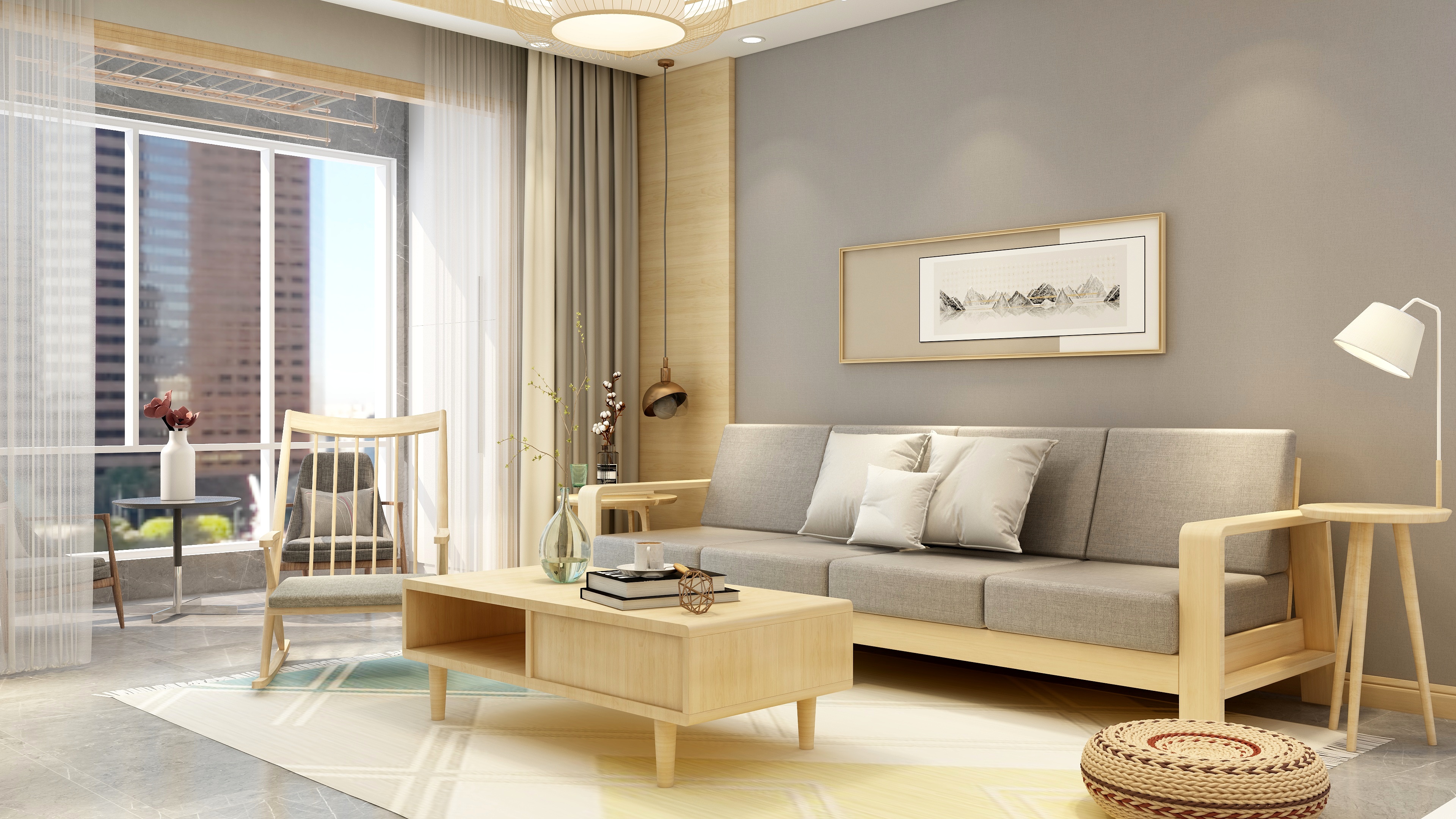 李佳洋-威海环翠颐康府42平日式客餐厅装修效果图