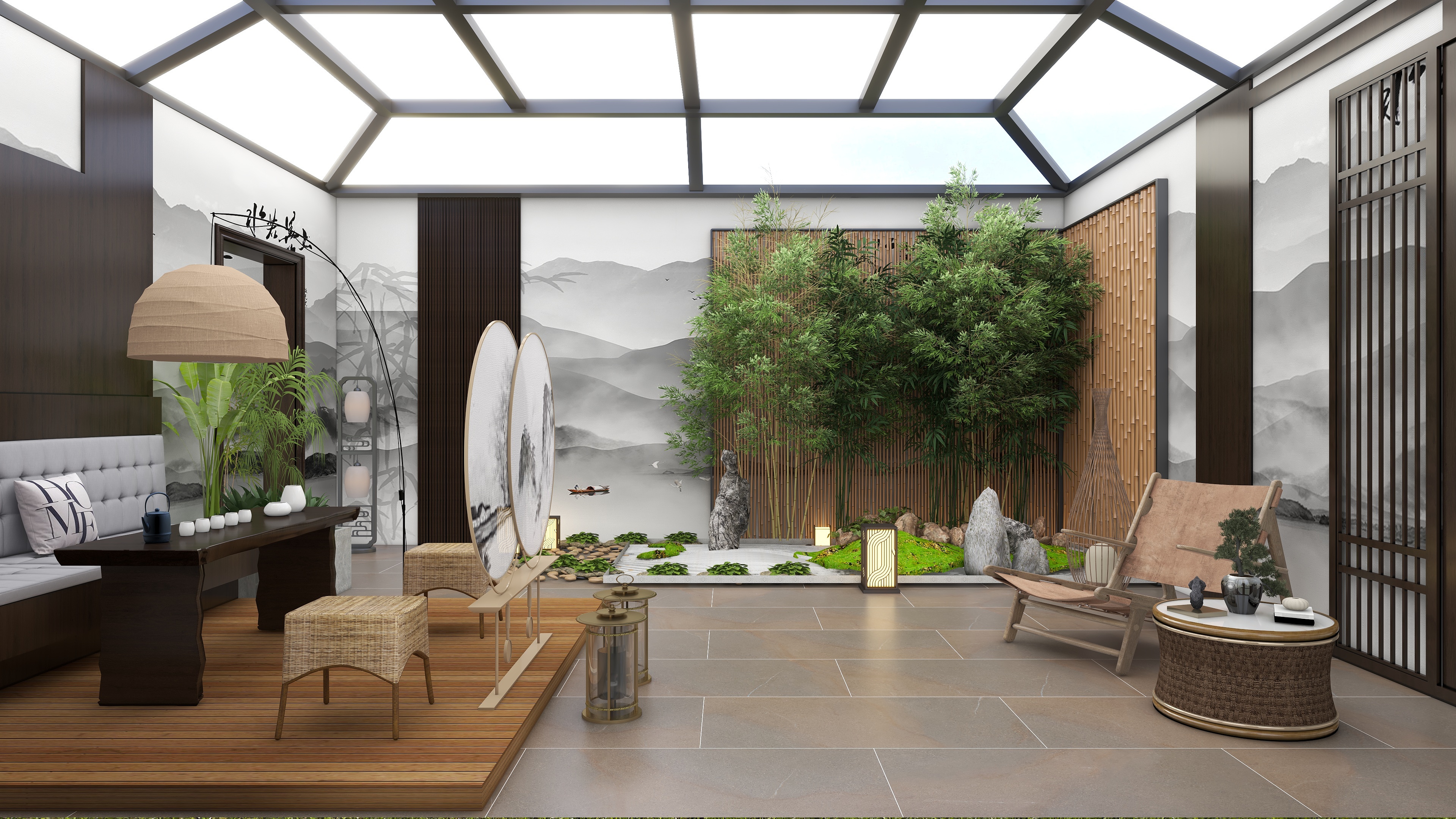 沈阳粤之美建材有限公司亮-阳光房-圣蒂纳石HD12046装修效果图